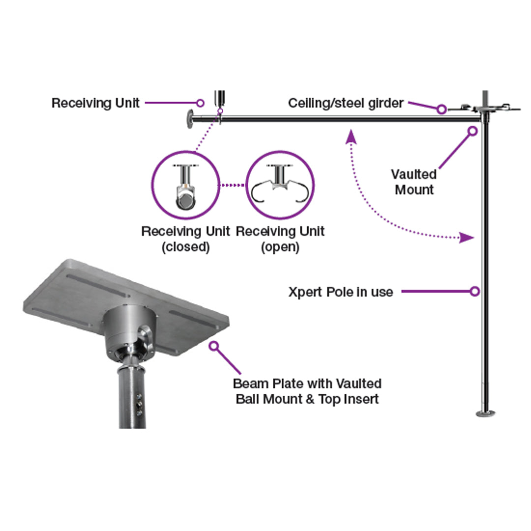 Dance Pole WITH Ceiling Storage (45 Day Wait Time) Shipping Included U.S. Only - Vertical Joe's Est 2009